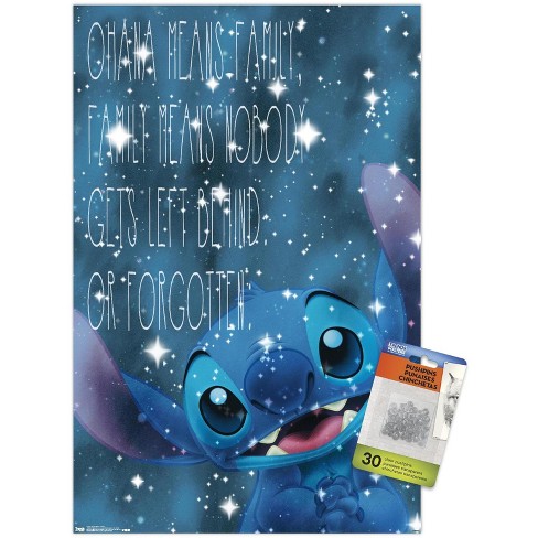 Disney Lilo and Stitch - Flowers Wall Poster, 14.725 x 22.375, Framed 