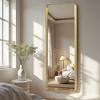 Wooakway 64''x 21'' Modern Rectangle Metal Full Length Mirror Leaning Mirror Bathroom Vanity Mirror Decorative Wall Mirror - 2 of 4