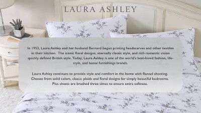 Laura Ashley Blue Floral Cotton Sateen Standard Pillowcase Pair
