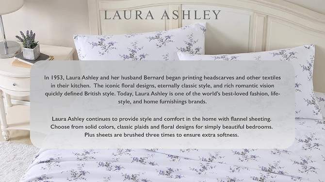 6pc Printed Pattern Percale Cotton Sheet Set - Laura Ashley, 2 of 8, play video