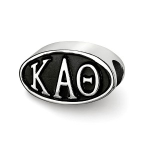 Black Bow Jewelry Sterling Silver Kappa Alpha Theta Greek Life Bracelet Bead Charm - 1 of 3