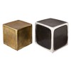 HomeRoots Set of Two Black Silver And Antiqued Brass Aluminum Square Block End Tables - 4 of 4