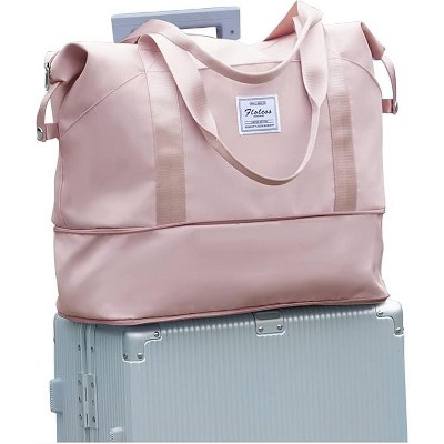 Travel Duffel Bag, Sports Tote Gym Bag, Shoulder Weekender Overnight Bag for Women,Pink
