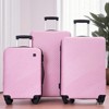 SEVOBAL Luggage 3 Piece Set with Ergonomic Pull Rod and Spacious Interior for Travel Convenience, Pink, 20.28"*12.2"*30.12" - 3 of 4