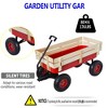 Heavy Duty Steel Wooden Side Support Cargo Wagon with All-Terrain Air Tires,Effortless Foldable Handle Cart for Towing Kids Toys - 4 of 4