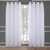 Set of 2 Caterina Layered Solid Blackout with sheer top Curtain Panels Black Pearl - Exclusive Home - 3 of 4