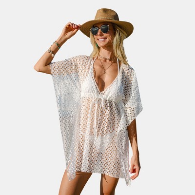 Women's Alluring Crochet Beach Cover Up Dress - Cupshe