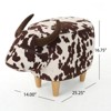 FONTOI Cow-Shaped Ottoman, Modern Upholstered Ottoman, Accent Stool for Living Room Bedroom Porch Garden Balcony, Brown&White, 25.25"*16.75"*14" - 3 of 4