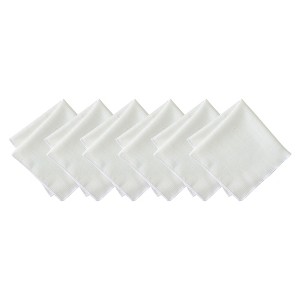 Villeroy & Boch - Classic Embroidered Border Napkins, Set of 6 -18x18 -White - 1 of 4