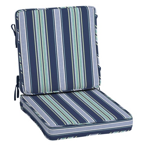 20 in. x 20 in. Outdoor Mid Back Dining Chair Cushion in Gray Crane