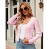 Womens Lightweight Knit Cardigan V Neck Long Sleeve Front Button Down Elegant Shrugs for Dresses,Light Pink - XL - 4 of 4