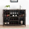 COZONY Wine Bar Cabinet with LED Lights, Modern Liquor Cabinet with Glass & Bottle Rack, Coffee Bar Sideboard Buffet Storage for Dining Room - 4 of 4