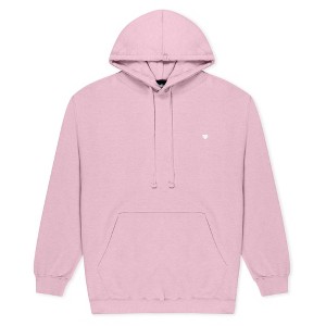 Dalix Womens Lil Heart Midweight Hooded Sweatshirt - 1 of 4