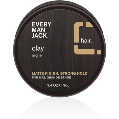 Every Man Jack Men's Styling Clay – Non Greasy, Matte Finish and Strong Hold, Fragrance Free - 3.4oz