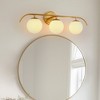 DORESshop 24 in. 3-Light Brass Vanity Light Fixture with Frosted Glass Globes Modern Wall Sconce for Bathroom, Mirror, and Hallway - 3 of 4