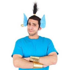 HalloweenCostumes.com   Men  Disney Aladdin Genie Headband & Cuffs Accessory Kit, Black/Brown/Blue - 1 of 2