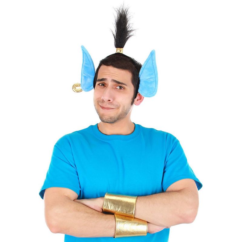 HalloweenCostumes.com   Men  Disney Aladdin Genie Headband & Cuffs Accessory Kit, Black/Brown/Blue, 1 of 3