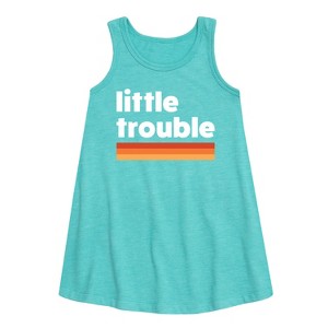 Girls' - Instant Message - Trouble Little Graphic Sleeveless Aline Dress - 1 of 4