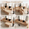 Aukfa 106" Fluffy Teddy Fabric Oversized Modular Sectional 3-Seats Sofa with L-Shaped Chaise for Living Room,Camel - 4 of 4
