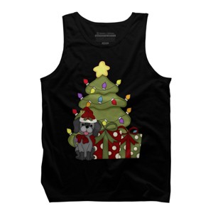Men's Design By Humans Christmas Doggie By realdealclipart Tank Top - 1 of 4