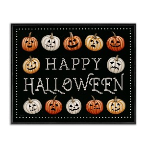 Stupell Industries Happy Halloween Jack-o-Lanterns Framed Giclee Art - 1 of 4