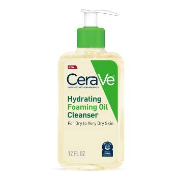 CeraVe Hydrating Foaming Cleansing Oil Face Wash with Squalane Oil, Triglyceride and Hyaluronic Acid For Dry to Very Dry Skin - 12 fl oz