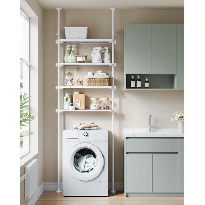 Pearl White Adjustable Over-the-Toilet Storage Shelf