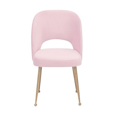 Forest Green Velvet Upholstered Side Chair with Gold Legs