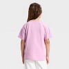 Girls' Short Sleeve Oversized Scenic Happiness Club T-Shirt - Cat & Jack™  Lavender Mauve - 3 of 4