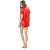 Ashford & Brooks Women's Satin Short Sleeve Pajama Shorts Set - 4 of 4