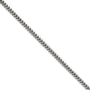 Black Bow Jewelry Men's 6.75mm Stainless Steel Franco Chain Necklace - 1 of 4
