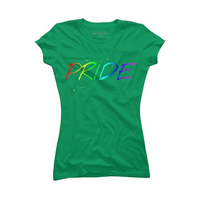 Design By Humans Sleek Pride Rainbow Text By Kasparovx T-Shirt - Kelly Green - Large