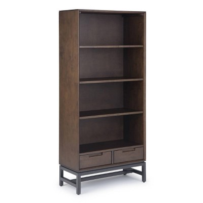 66"x30" Devlin Mid-Century Bookshelf Walnut Brown - WyndenHall