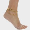 Pompeii3 Cinthia Anklet 3 Piece Set 18k Gold Plated 9" with 2" Extender - 4 of 4