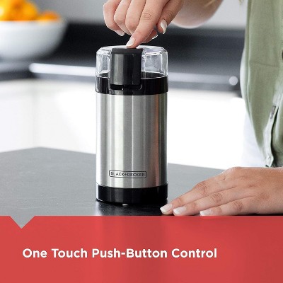 Black and Silver Stainless Steel Electric Coffee Grinder
