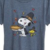 Women's - Peanuts - Thanksgiving Scene Short Sleeve Graphic T-Shirt - 2 of 4