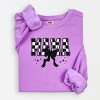Simply Sage Market Mama Checkered Coquette Lightweight Garment Dyed Sweatshirt - 2 of 4