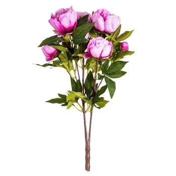 Artificial (pk/6) Open Rose Stem (25) Light Pink - Vickerman : Target