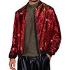 Lars Amadeus Men's Zip Up Party Disco Metallic Shiny Sequin Varsity Jackets - 2 of 4