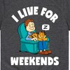 Boys' - Garfield - I Live For Weekends Short Sleeve Graphic T-Shirt - 2 of 4