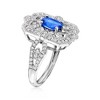 Ross-Simons 1.00 Carat Simulated Sapphire and .40 ct. t.w. CZ Ring in Sterling Silver - 3 of 4