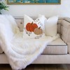 Pumpkin Embroidered Cotton Throw Pillow – Autumn Harvest Accent Cushion - 3 of 4