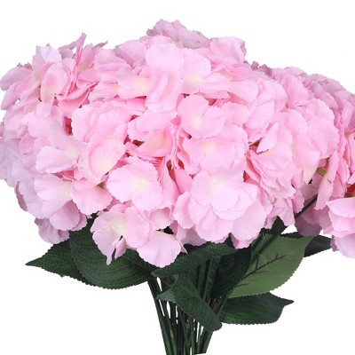 REGALWOVEN Silk Decorative Artificial Hydrangea Flowers 17.7" 6 Pcs
