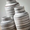 Sullivans Set of 3 Ceramic Striped Bottle Vase 7"H, 5.25"H & 3.5"H Gray - 2 of 4