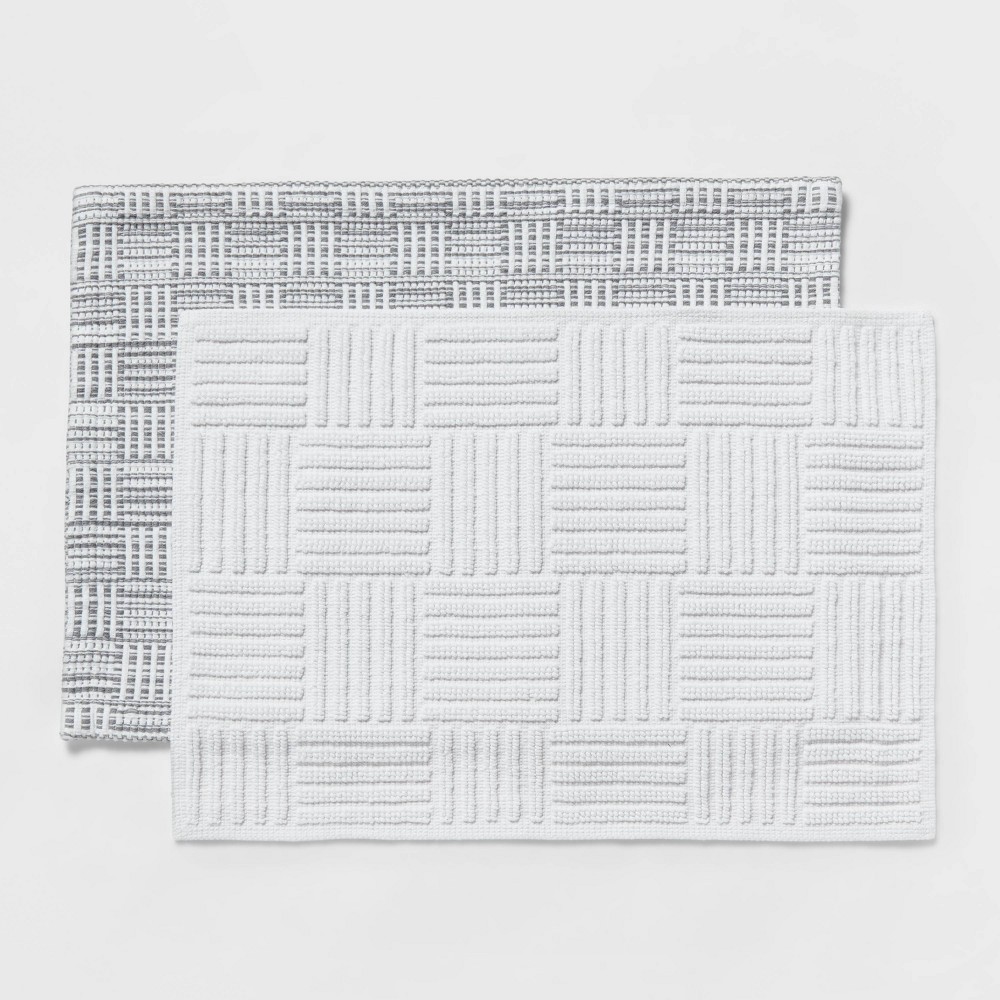 2pc 17"x24" Modern Rug Set Gray - Threshold™