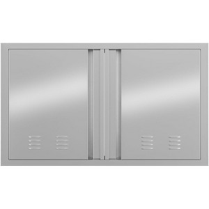 42W x 21H Inch Stainless Steel Doors for Outdoor Kitchens, Inch Flush Mount BBQ Access Door with Recessed Handle & Vents, for Outdoor Kitchen - 1 of 4