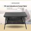 Arrowhead Height-Adjustable Aluminum Roll-up Folding Camp Table with Under-Table Mesh Storage and Carry Bag, Black - 4 of 4