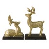 Northlight Reindeer Glittered Christmas Stocking Holders - 8.5" - Gold - Set of 2 - 4 of 4