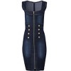VENUS Womens Zip-Front Denim Dress - 3 of 4