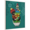 Amanti Art 23"x28" Christmas Penguin Gifts by Fab Funky Framed Canvas Wall Art Print - 2 of 4